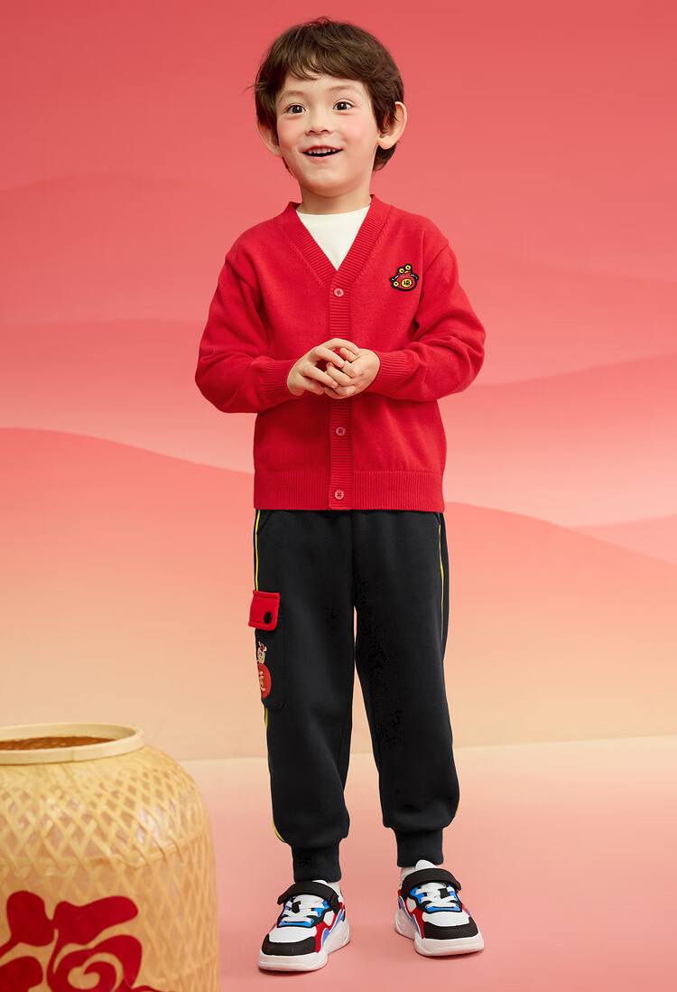 BALABALA Children's Clothing, Boys And Girls Sweater, Autumn And Winter 2025 Cardigan, Toddler Knitwear, New Year's Outfit, 209125103202 7