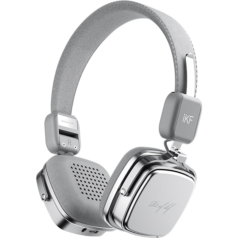 IKF R2 Retro Headphones, Over-Ear Bluetooth Wireless Trendy High-Quality Stylish Digital Earphones for Men And Women, Compact Photo-Taking American And Japanese Style Outfit Earphones in Silver Gray