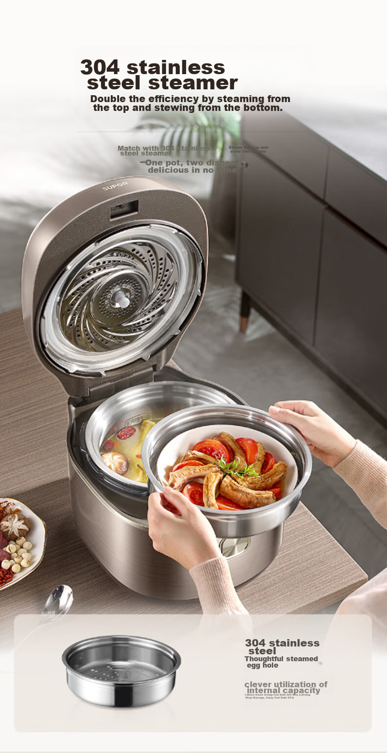 SUPOR New High-Pressure 140kPa Quick Release Titanium Fresh Breath IH Electric Pressure Cooker 5L 2200W 316L High-Pressure Pot for 4-6 People SY-50FH5999Q 16