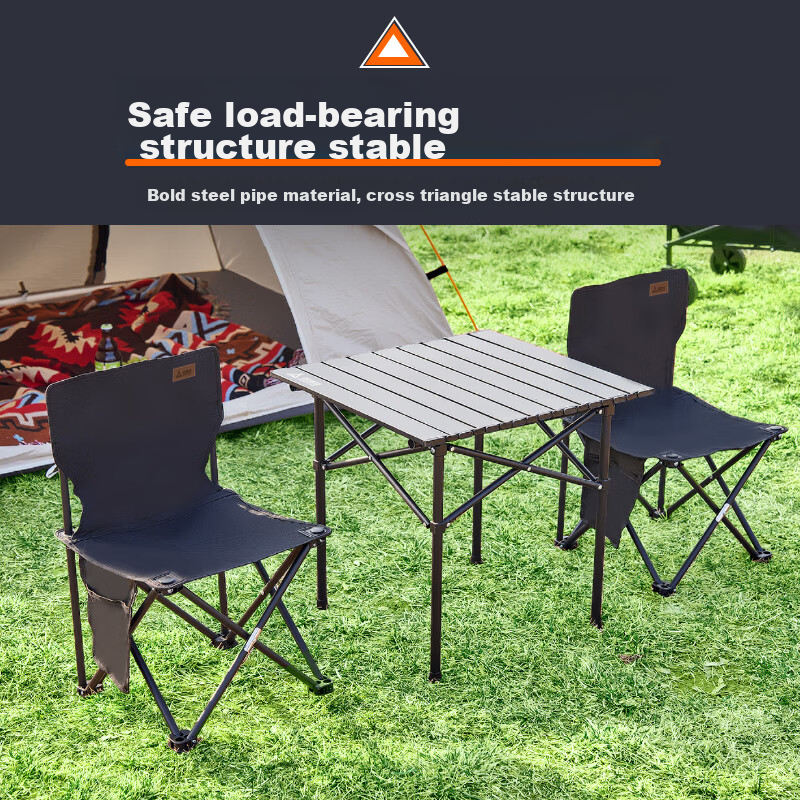 Suncojia Portable Outdoor Folding Table And Chair Set, Camping Egg Roll Table + 2 Chairs, Folding Table And Chair Set