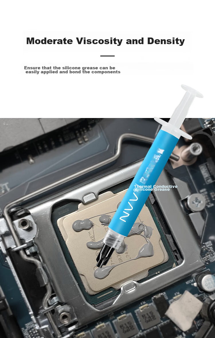NVV Thermal Paste, Heat Dissipation Silicone Grease for Laptop CPU Graphics Card And Mobile Phone Chips, Thermal Conductivity 4.8 (W/m·K), NT-4, 3g Package 5