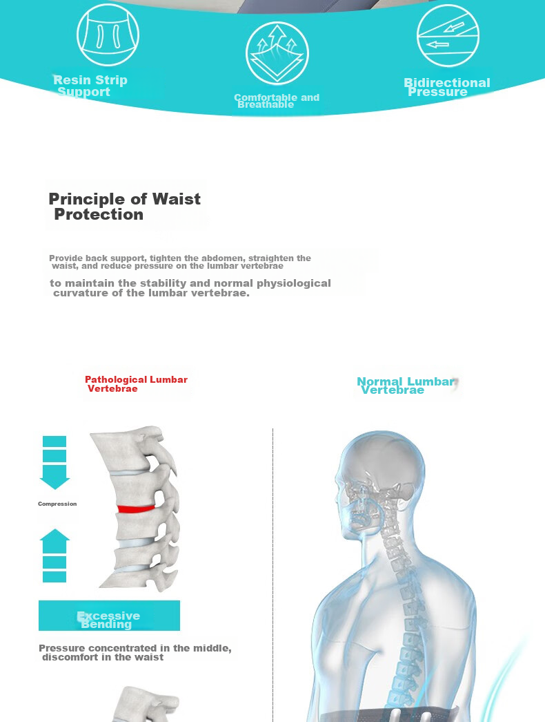 AIRPOP Back Support Belt for Herniated Disc, Lumbar Muscle Strain, And Lumbar Disc Protrusion - Summer Medical Lumbar Brace for Prolonged Sitting 3