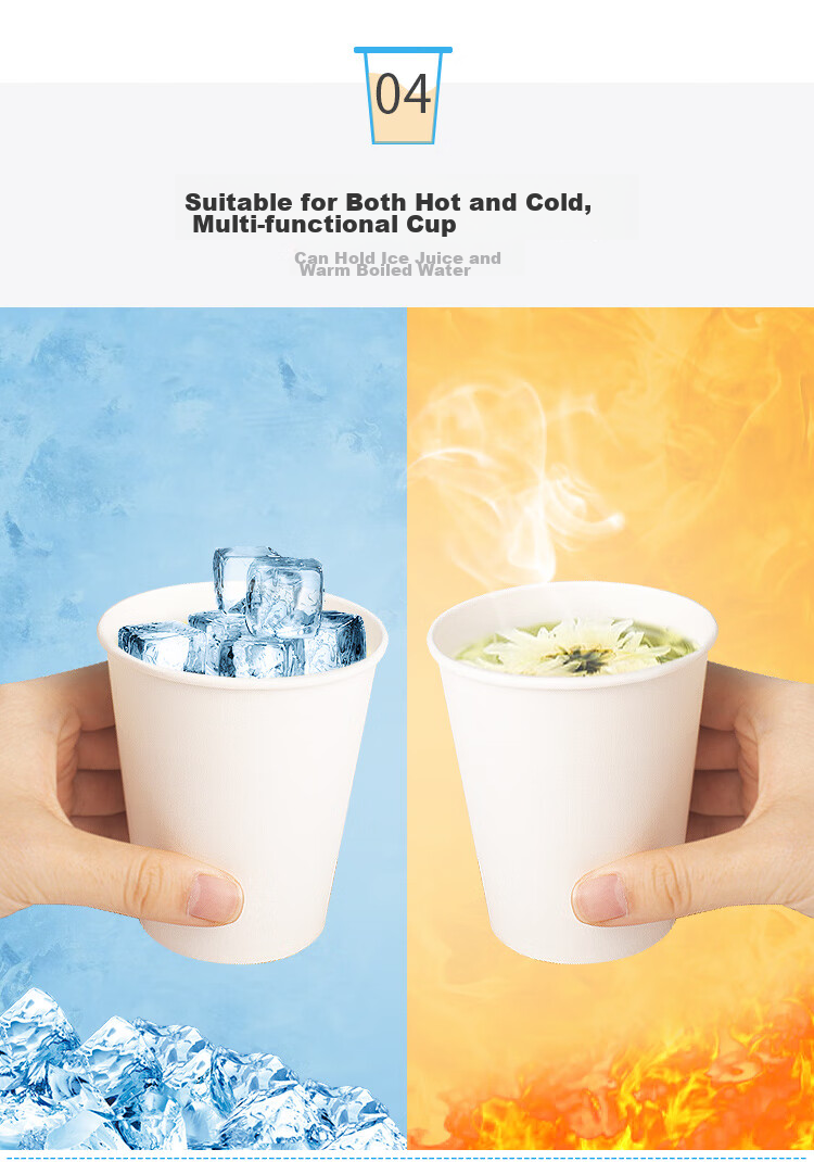YOUAO Disposable Paper Cups, 1000 Pieces, 200ml Thick Eco-Friendly Cups in Box (10 Packs), Commercial Office Wholesale 6