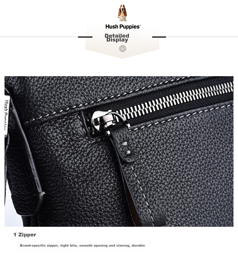 Hush Puppies Shoulder Bag for Men, Crossbody Bag, Casual Fashion Cowhide Business Backpack, Vertical Briefcase, Birthday Gift 8