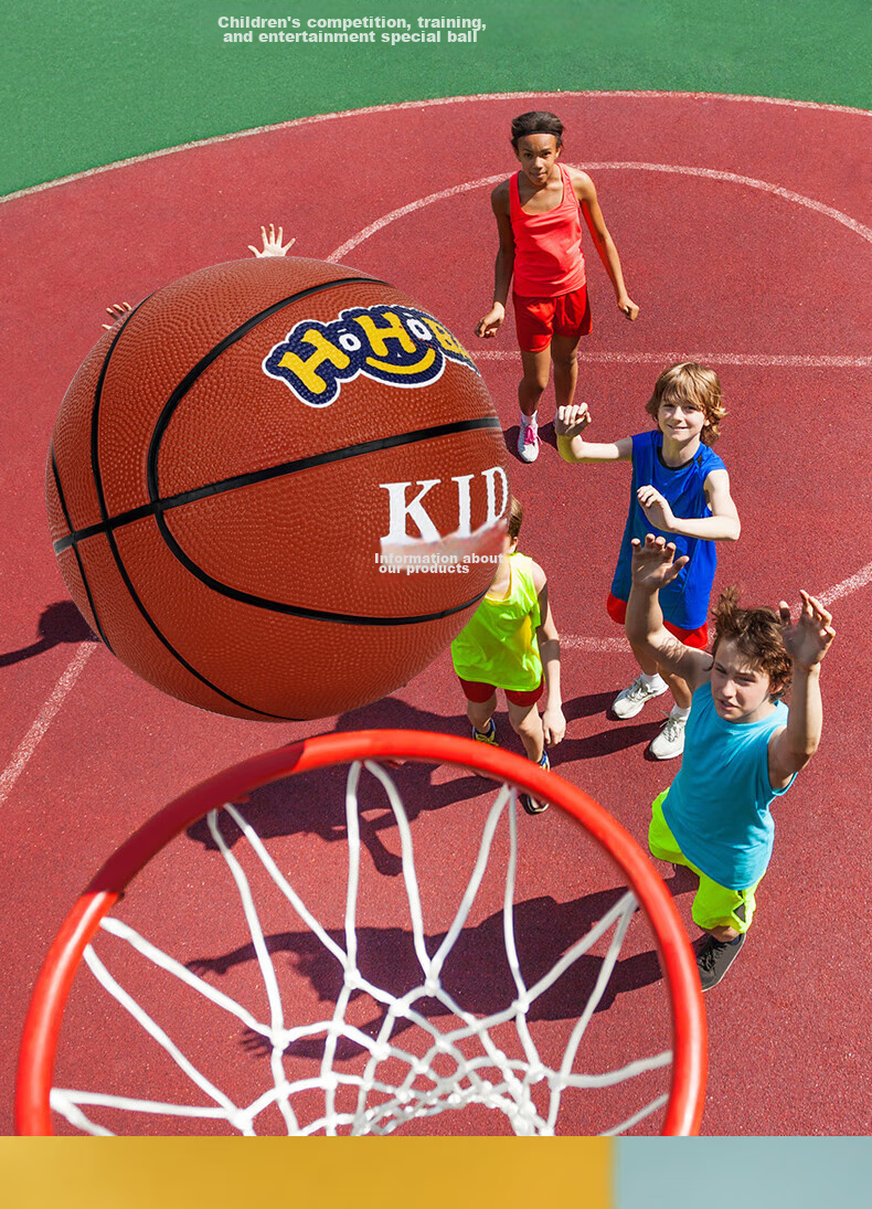 Hahaqiu Children's Basketball, Size 5, for Kindergarten And Elementary School Students, Bouncy Ball, Suitable for Ages 3-6, Beginner's Ball, Birthday And Holiday Gift 8