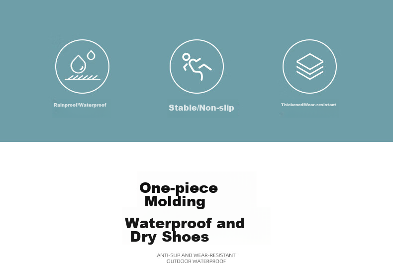 KEYRU Waterproof Rain Boots for Men And Women, Non-Slip High-Top Thick Wear-Resistant Lightweight Rain Boots, Suitable for Adults 2