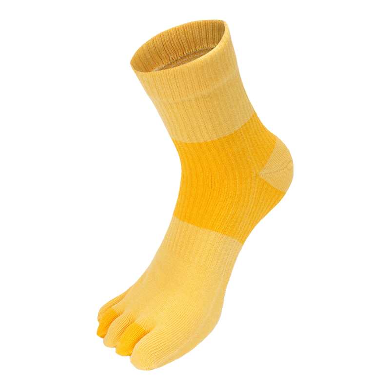 TFO Competition-Level Five-Toe Outdoor Socks, Breathable Sports Socks for Hiking And Mountaineering, 2202423, Men's Lemon Yellow