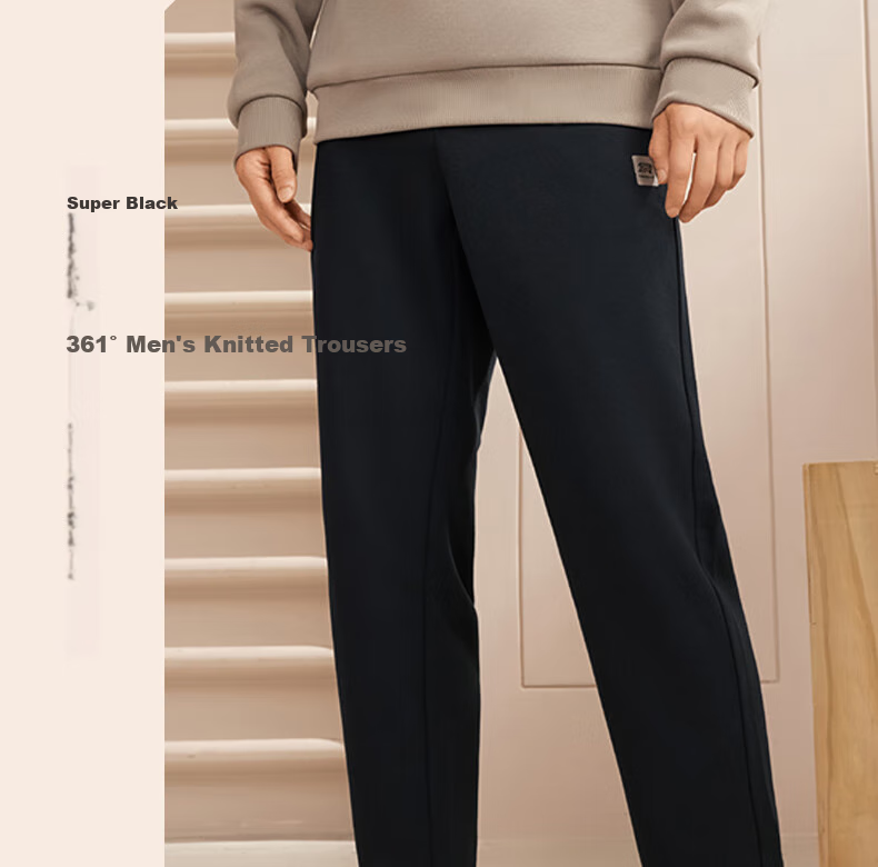 361° Men's Sports Pants, Spring Fleece-Lined Warm Casual Sweatpants, Straight-Leg Running Trousers for Men, 652344708D-4 40