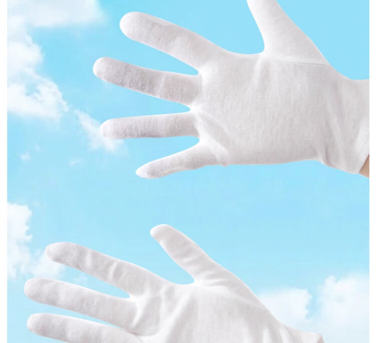 Mici White Gloves, Etiquette Gloves, Pure Cotton Work Gloves, White, for Military Parades, Antiques Display, Equestrian And Traffic Etiquette Gloves, Driving Gloves 8