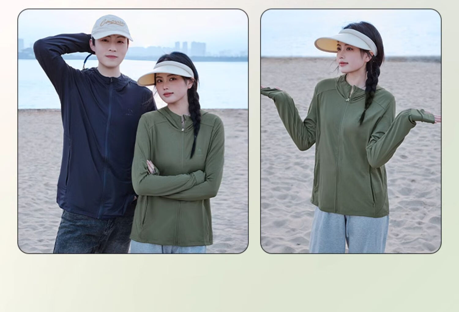 CAMEL Sun Protection Clothing for Men And Women, New Summer Outdoor Sports Wear, Original Yarn Cool-Feeling Sun Protection Loose Hooded Top Thin Jacket 4