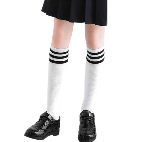 LangSha Children's Socks, Girls' Mid-Calf Socks, Spring And Summer Mesh Breathable Socks, Girls' Preppy Style Versatile School Uniform Socks, XL