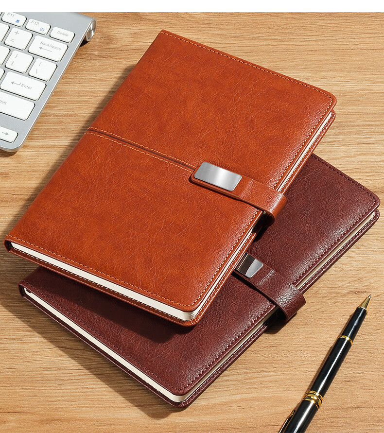 SHEN SHI A5 Business Notebook with Magnetic Clasp, Office And Student Stationery, Diary, Draft Book, Journal, Customizable, 100 Sheets, 25-588 Brown-Red, 1 Book 15