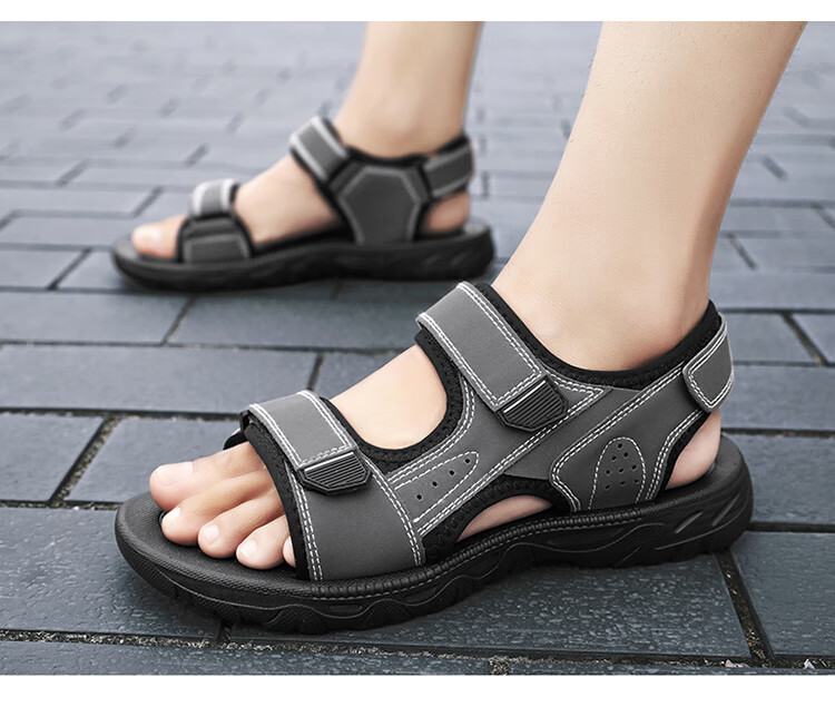 CARTELO Men's Sandals, Summer 2026, Breathable Casual Outdoor Beach Shoes, Men's Outdoor Soft-Soled Hole Shoes 14