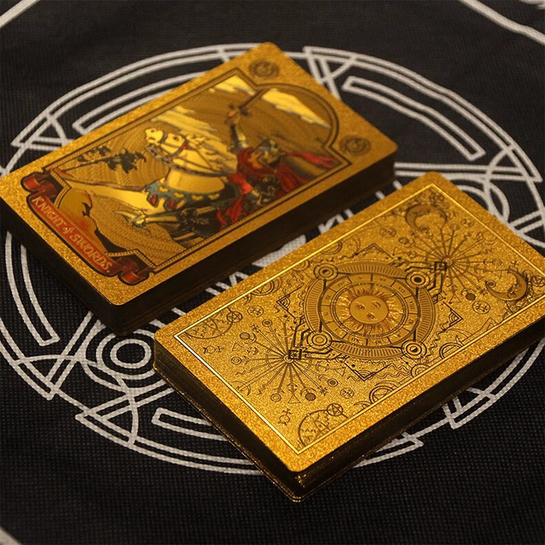 Miaoji Authentic Rider-Waite Tarot Cards PVC High-Quality Gold Foil Full Set Waterproof Gift Box Simple Packaging Devil Eye MJ8659 9