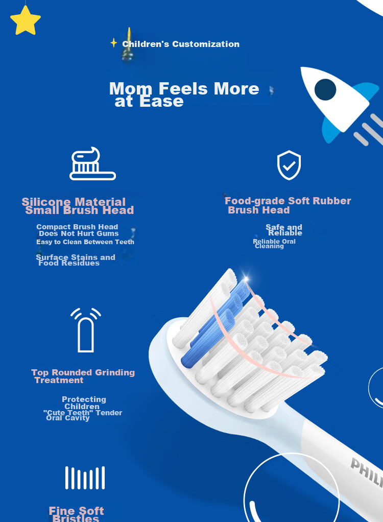 PHILIPS Children's Electric Toothbrush, Mengya Customized Exclusive Design with 2 Modes, 2 Customized Brush Heads for Kids, Birthday/children/students Gift HX2432/02 Pink 10