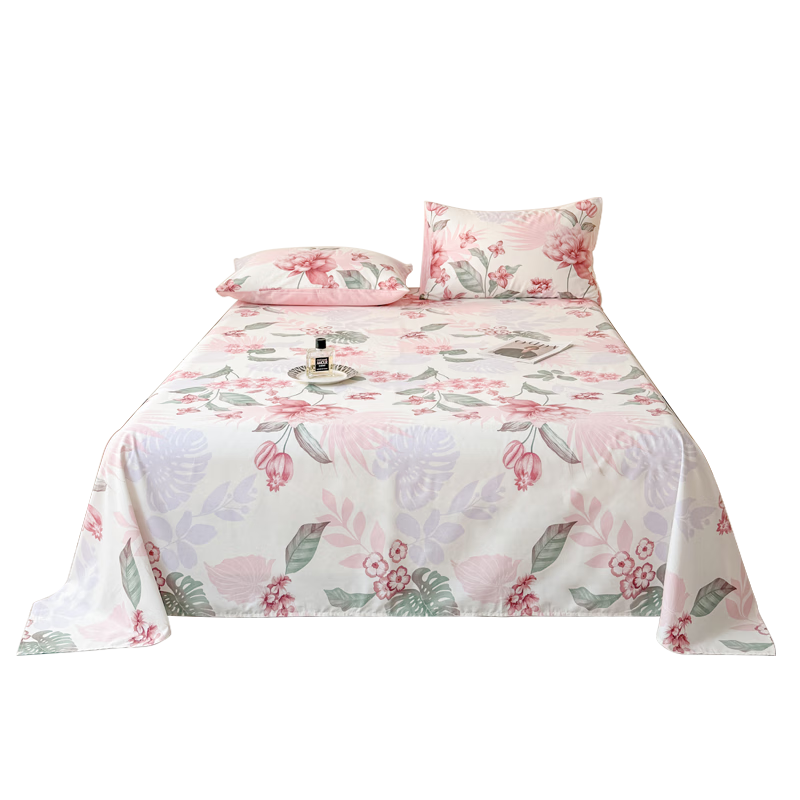 KING SHORE Class 7A Antibacterial 100% Pure Cotton Single Bed Sheet, Solid Color Adult Bed Sheet, 230*245cm, Huaxi