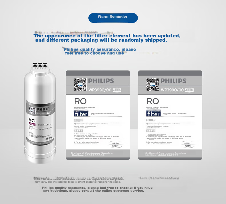 PHILIPS Household Water Purifier, 75G Original Reverse Osmosis Filter Cartridge, WP3995/01 (Compatible with Water Purifier WP4170/PRO75) 1