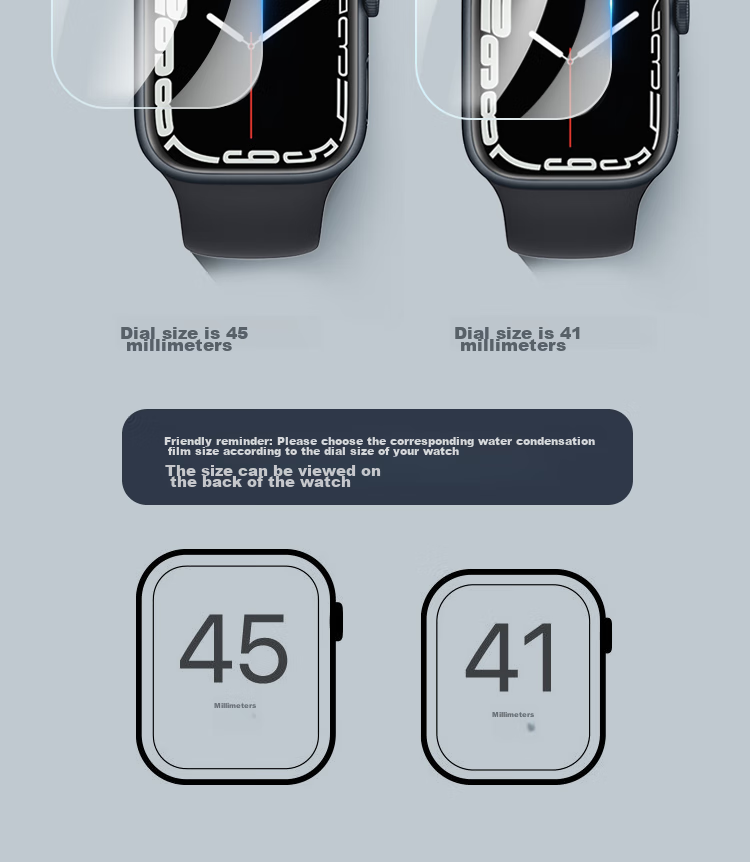 ESCASE [Two-Pack] Apple Watch Screen Protector Compatible with S8/SE2, Universal for Apple Watch 7/6/5/4, 41/40mm Full Coverage Anti-Scratch Anti-Fingerprint Hydrogel Soft Film 15