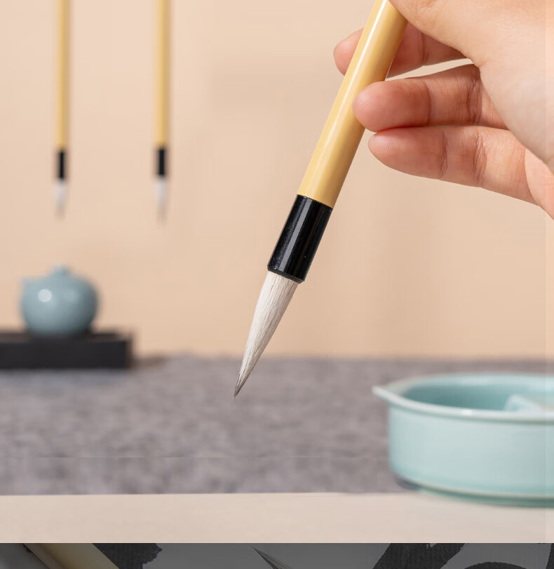 Deli Baiyun Mixed Hair Large Baiyun Medium Kai Small Kai Student Calligraphy Chinese Painting Beginner Entry-Level Brush Xingkai Small Size Baiyun Brush School Supplies 4
