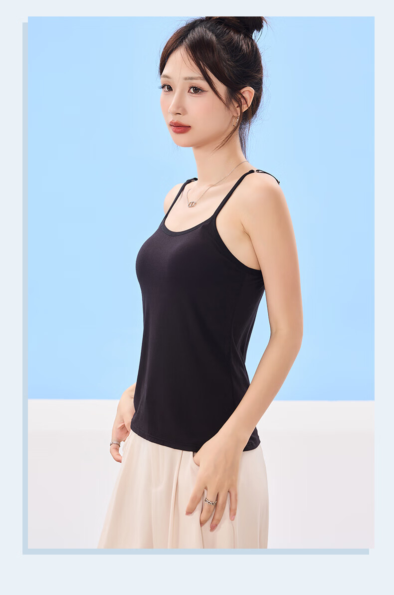 Ziyouxi Women's Summer Camisole with Chest Pad, Stylish Back Design, Versatile Innerwear and Outerwear Tank Top 14