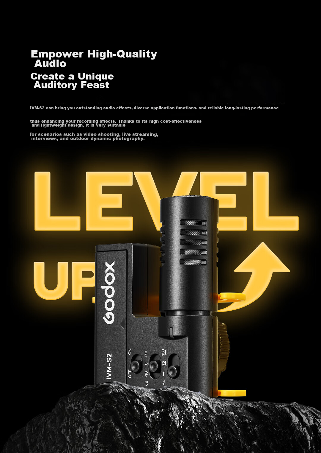 Godox IVM-S3 Lavalier Microphone with One-Key Noise Reduction for Video Recording, Vlog Audio Capture, Stereo Interview, Conference, Heart-Shaped Directional Condenser Microphone 3