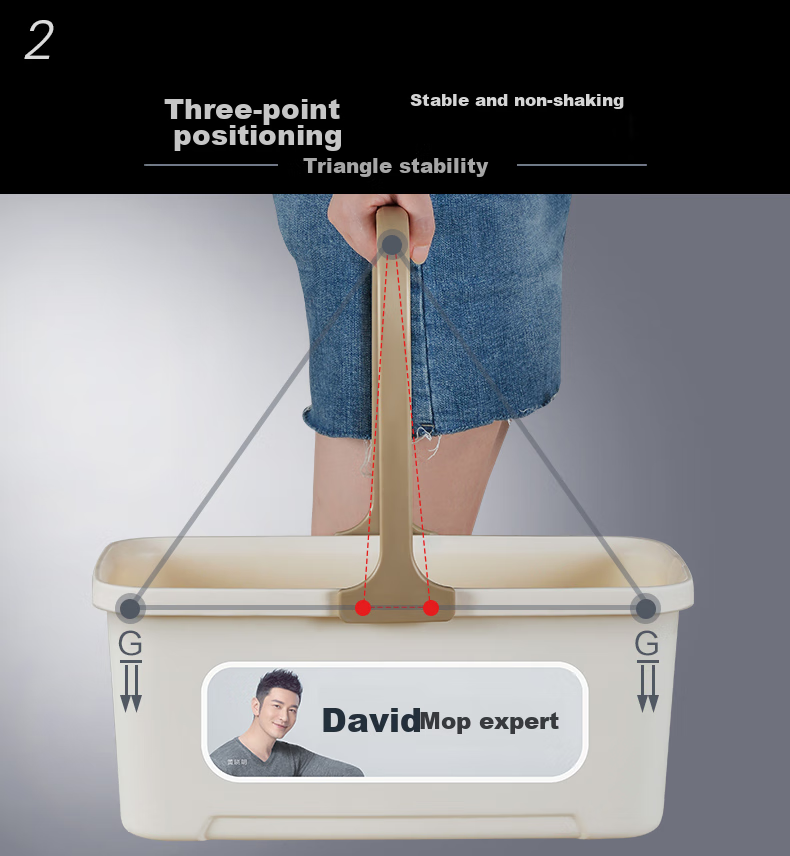 Dawei Foldable Mop Bucket, 10L Large Capacity, Thickened Rectangular Water Bucket, Foldable Cleaning Bucket R3 7