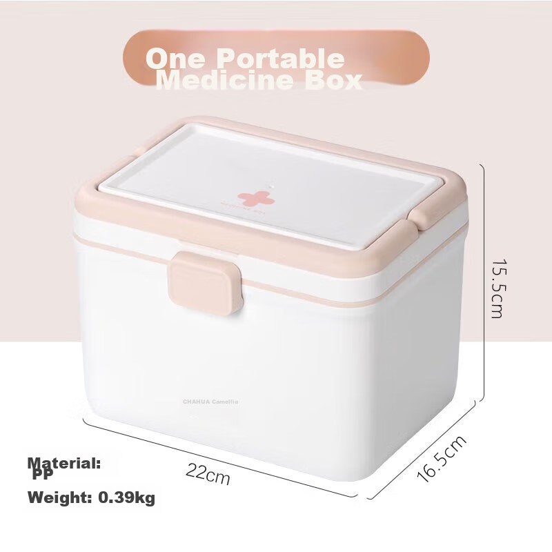 CHAHUA Medical Storage Box, Portable Multi-Layer Medicine Organizer, White, for Home Use, 1 Piece