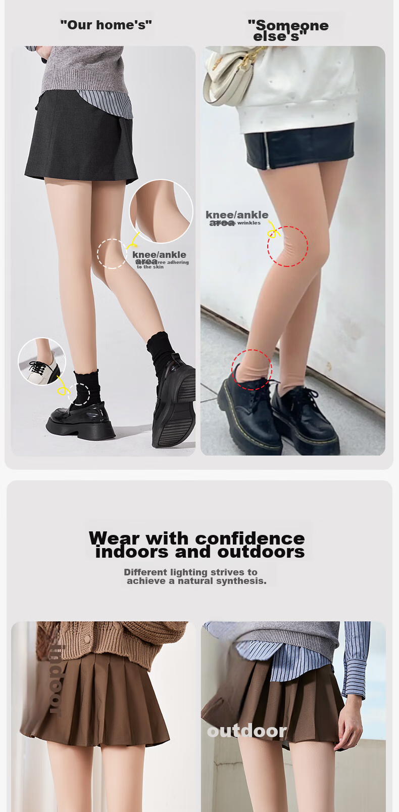 BONAS 2026 New Bare Leg Effect Double-Layer Stockings for Women, Autumn And Winter Base Layer Pants, Fleece-Lined Warm Thick Seamless Skin-Transparent Pantyhose 4