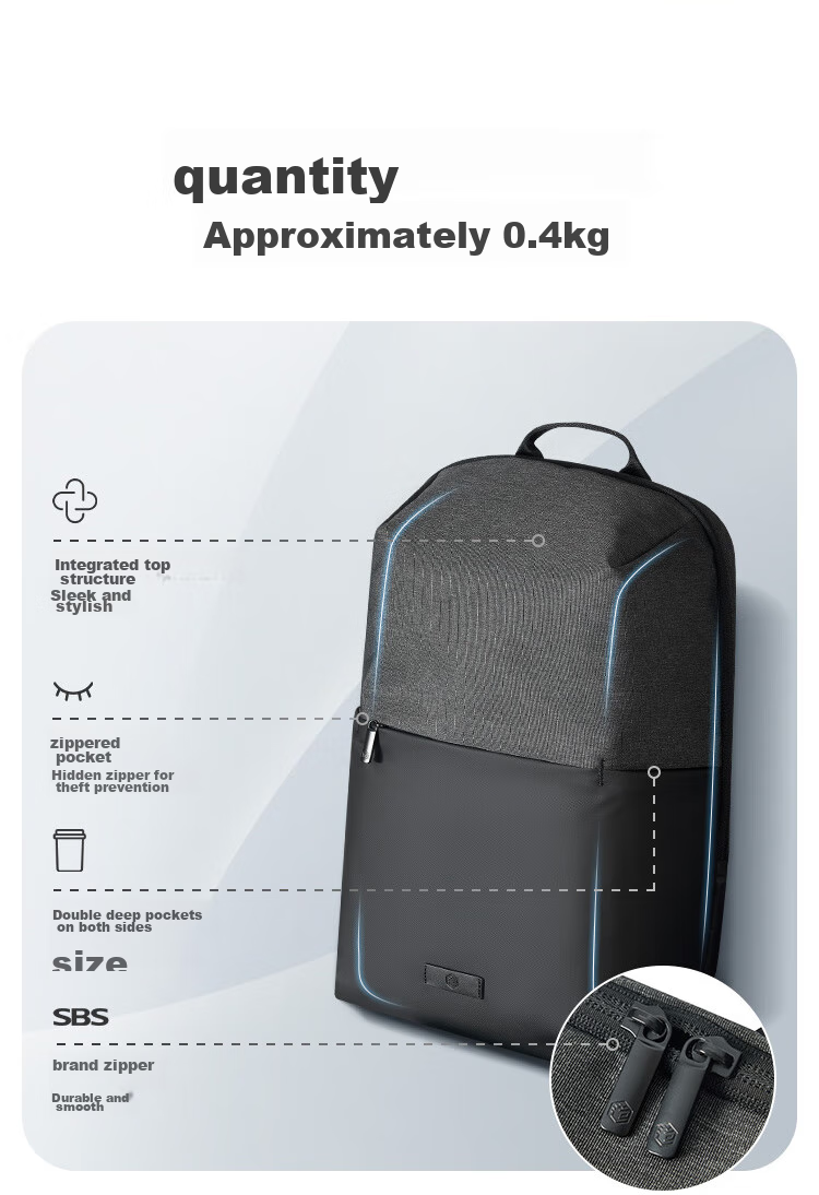 JD Original Commuter Backpack, Business Travel Large Capacity, for Men And Women, Students, Laptop Bag, Schoolbag, Dark Gray 4