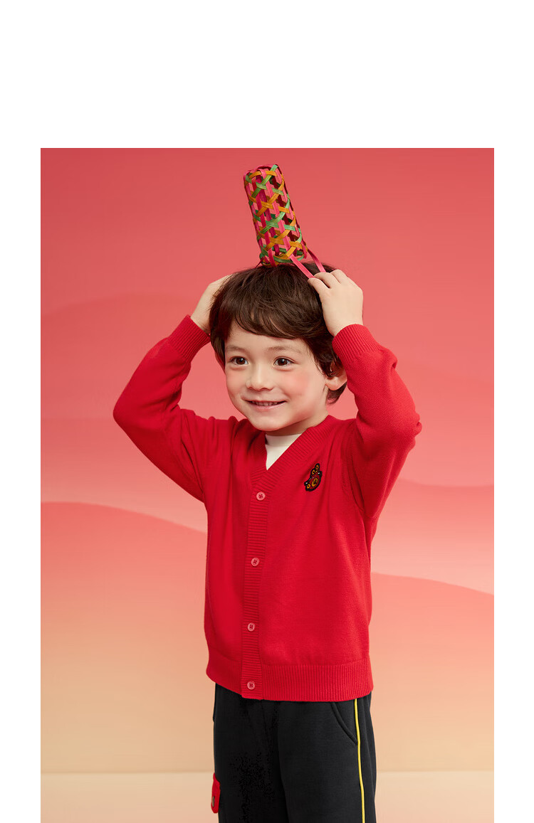 BALABALA Children's Clothing, Boys And Girls Sweater, Autumn And Winter 2025 Cardigan, Toddler Knitwear, New Year's Outfit, 209125103202 2