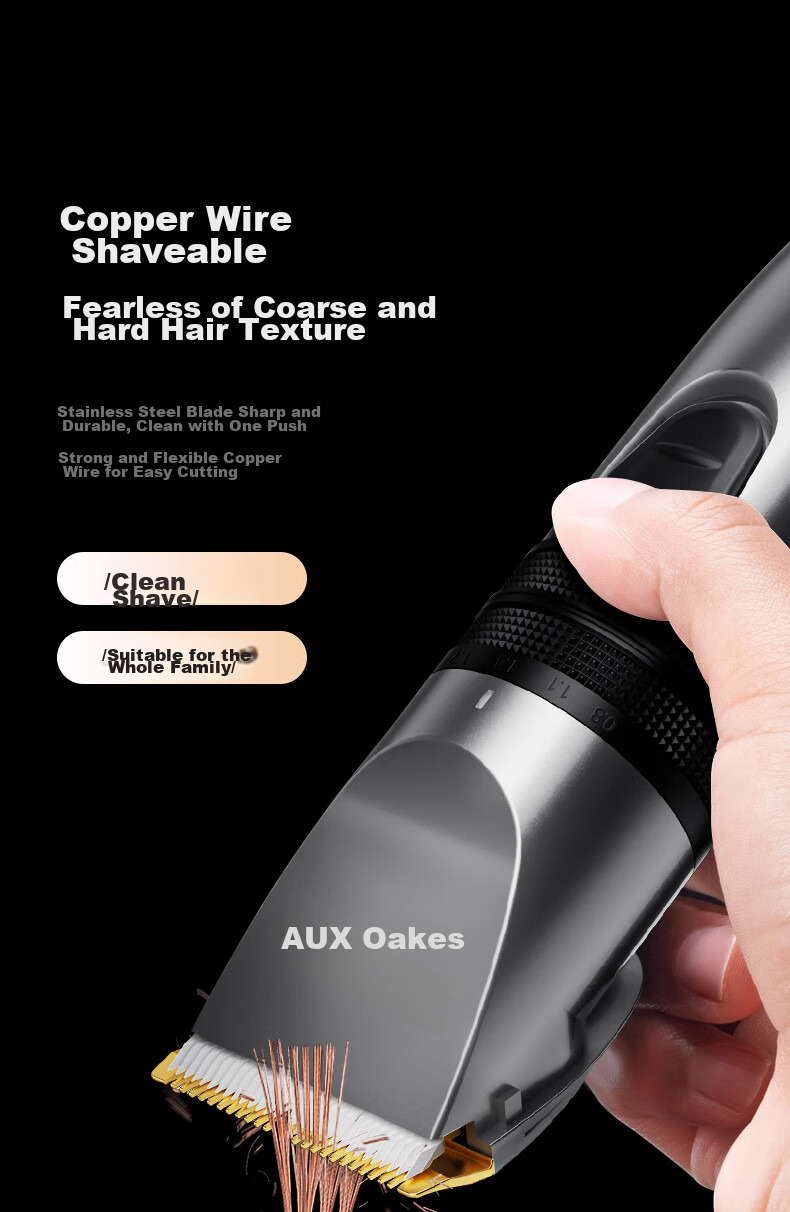 AUX Hair Clipper, Home Electric Shaver for Adults And Children, Self-Haircut Tool with Push-Head, Electric Hairdressing Set, Complete Hairdressing Kit 13