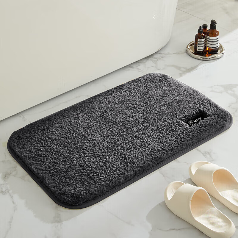 BULULOM Bath Mat, Bathroom Entrance Absorbent Pad, Antibacterial Non-Slip Foot Mat, High-End Luxury Style for Home Use, 60X90CM