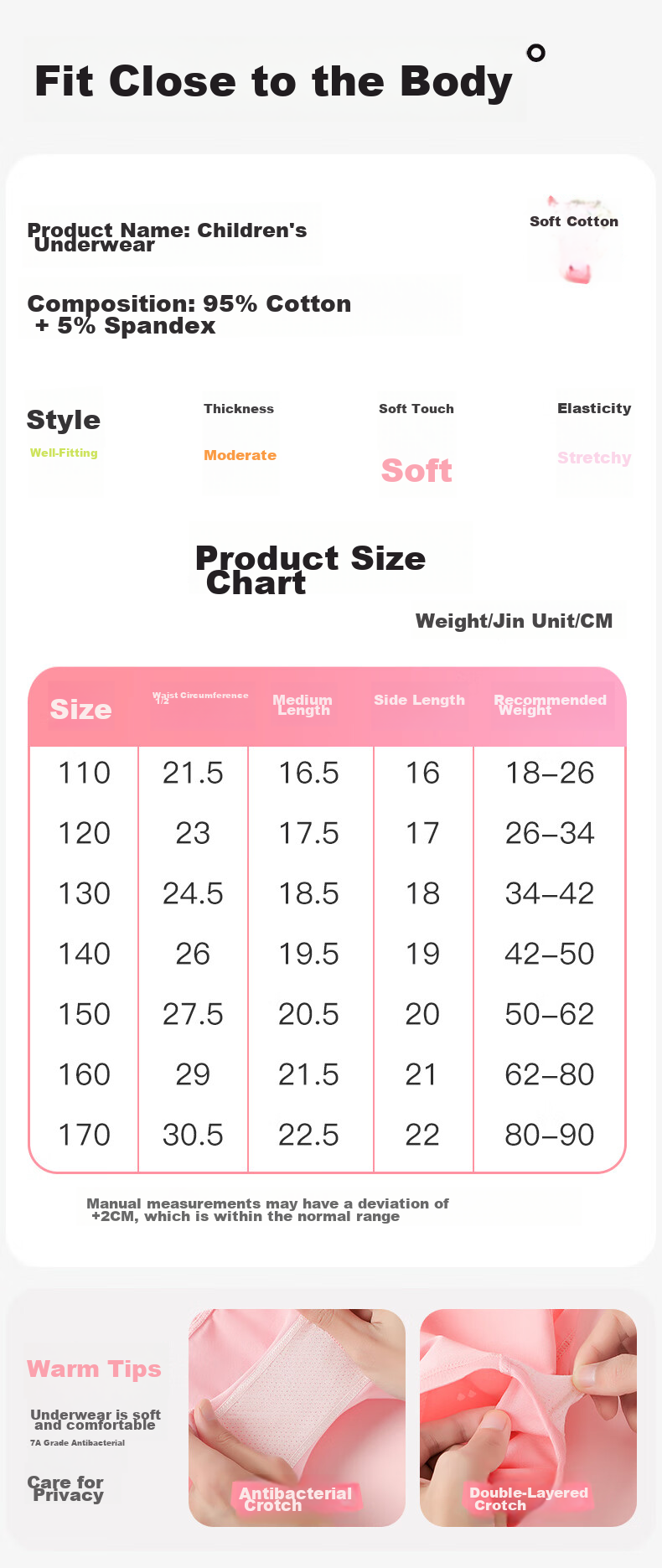 LangSha Girls' Underwear, Class A Cotton, 7A Antibacterial Breathable Boyshorts, Cartoon Cute Boxer Briefs for Girls, No Wedgie 9