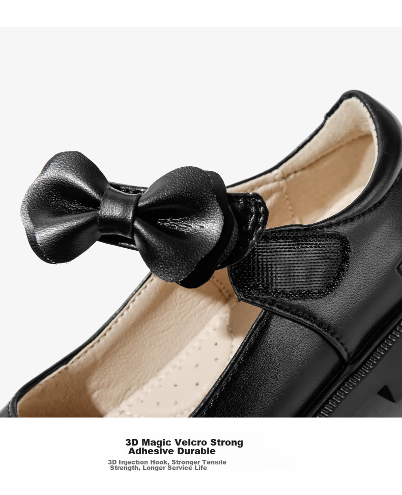 Belle Children's Shoes, Spring And Autumn 2025, Kids Leather Shoes, Back-To Student Shoes, Girls' Black Leather Shoes, Flats, Black, Size 32 9