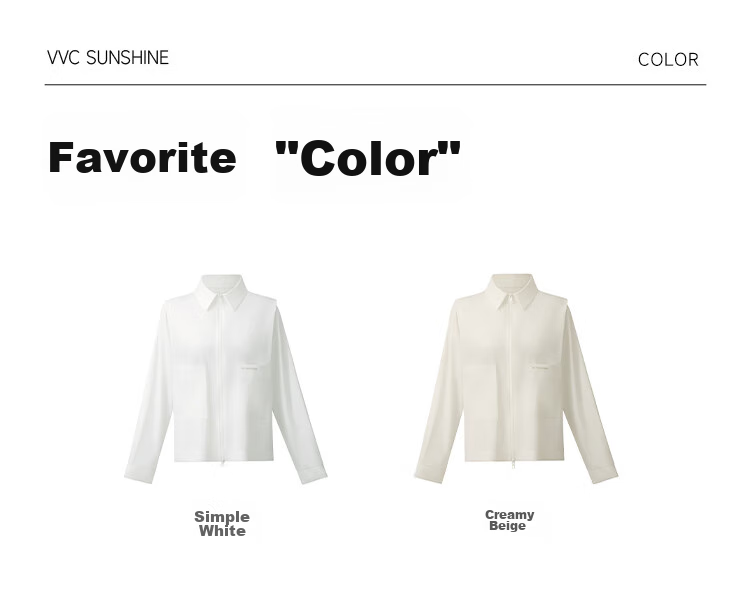 VVC Sun Protection Clothing for Women, Casual Long-Sleeve Shirt, UV-Resistant Sunscreen Jacket, Spring And Summer New Style Outerwear, Cream White 11