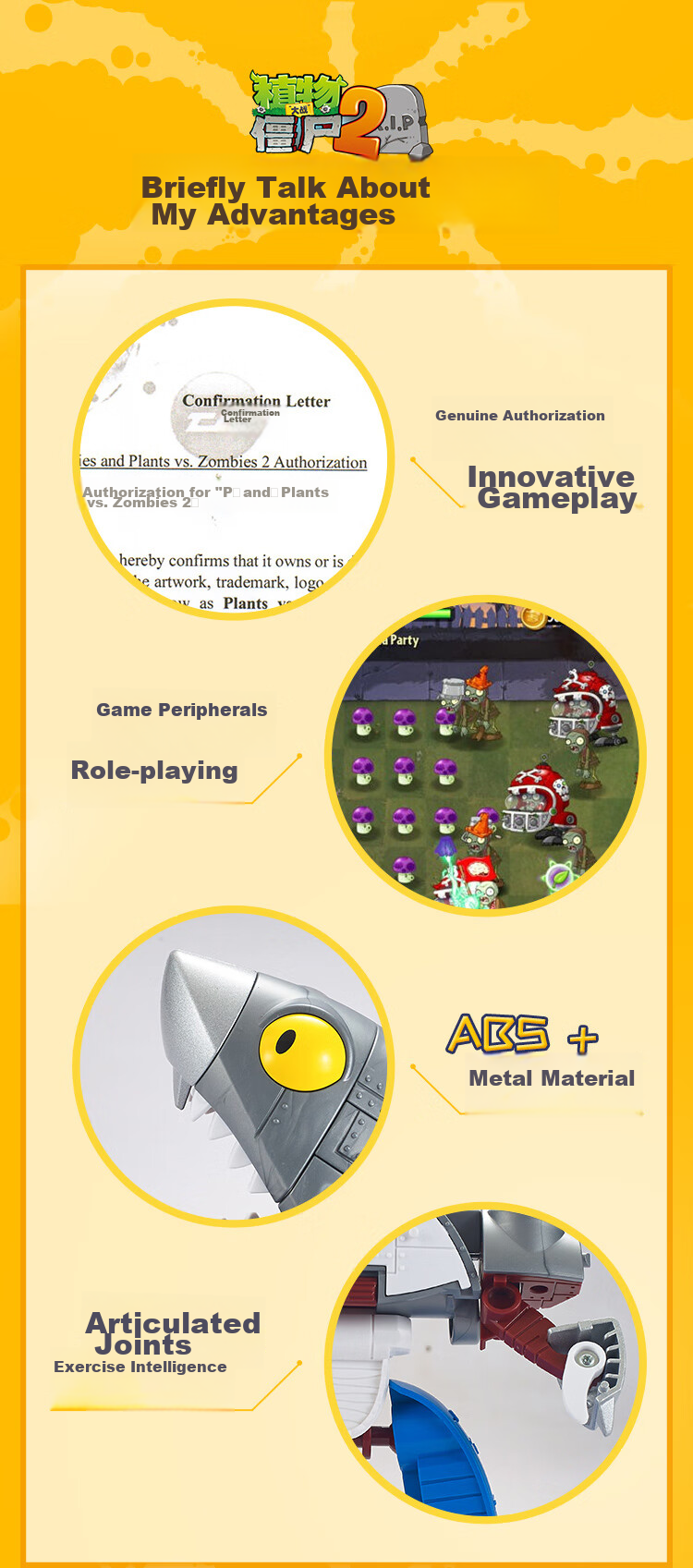PLANTS VS ZOMBIES Official Boy Shooting Transforming Combination Toy Robot, Sea And Land Boss Three-I 7