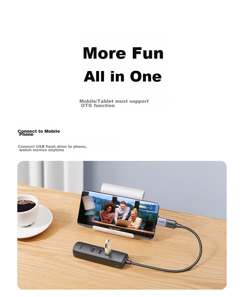 UGREEN USB 3.0 Hub, Gigabit Ethernet Adapter for Laptop, External Wired Network Card, Network Cable Converter, Expansion Device for Huawei Computers, HUB Expander, RJ45 Converter 13