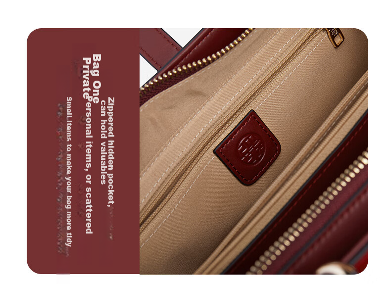 PmSix Women's Handbag, Cowhide Leather Embroidery, Red Wedding Bag, Large Capacity Crossbody Bag for Middle-Aged Women, Birthday Gift for Mom 8