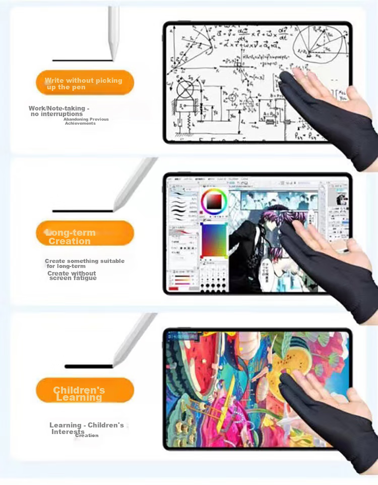CangHua Drawing Gloves for IPad, Anti-Error Touch Gloves for Huawei And Apple Tablets, Surface Drawing Gloves, Anti-Scratch, Sweat-Proof, Dirt-Resistant, And Stain-Preventing 7