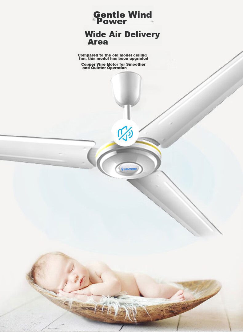 AIRMATE Ceiling Fan Electric Fan for Home Living Room, 1.4m 56-Inch Top-Mounted Fan with Strong Airflow, Industrial Factory Dormitory Copper Core Motor Fan with Speed Control FZ5613 7