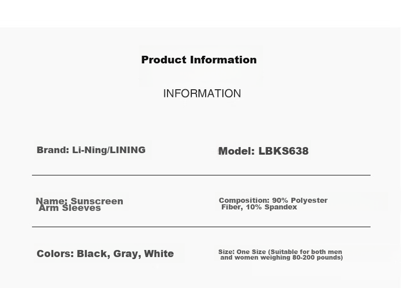 Li-Ning Cycling Ice Sleeves Sun Protection Arm Sleeves Summer UV-Resistant Arm Sleeves for Men Outdoor Bicycle Driving Arm Guards S 18