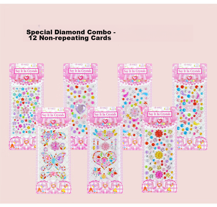 Danmiqi Children's Sticker Toys, Girls' Ddiy Diamond Large Gemstone Stickers, Crystal Sticker Toys, 20 Pieces 7