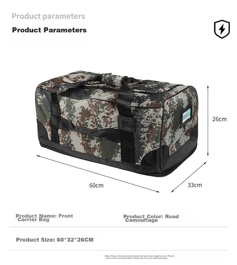 Jingantong Camouflage Front Carry Bag, Stay-Behind Bag, Thickened Large Capacity Waterproof Canvas Handbag with Rear Compartment 4