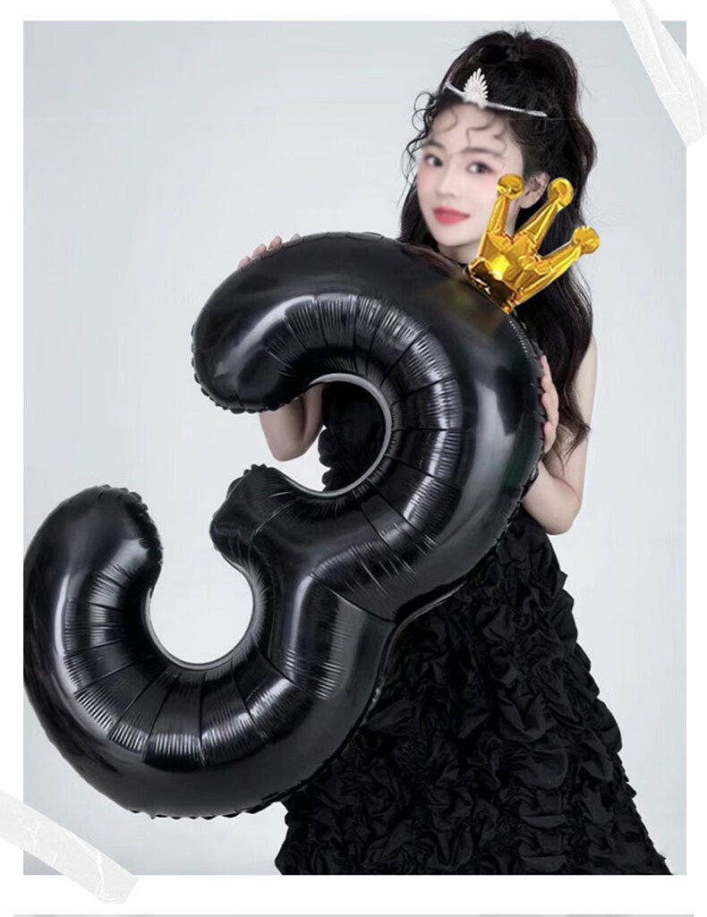 MODUO Birthday Scene Decoration Balloon, Thickened Non-Woven Fabric Number 5 for Birthday, Numbered Felt 2