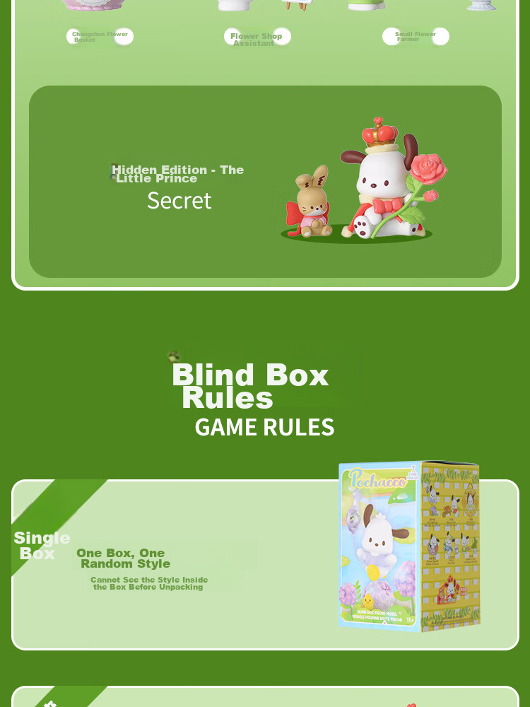 MINISO My Melody Blind Box Figurine, Tea Party Secret Garden, Collectible Toy, Birthday Gift, Single Box 3