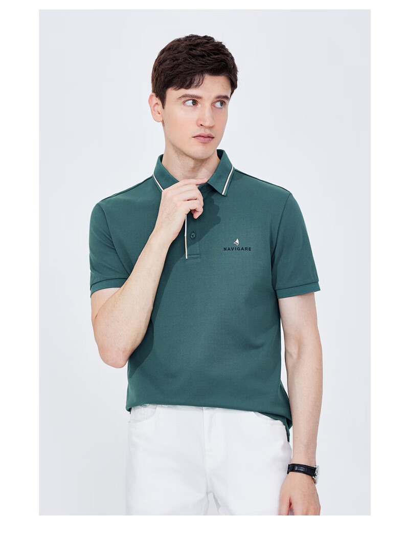 Navigare Men's Sweat-Free Short-Sleeve Commuter Casual Polo Shirt with Collar, 1325524566 31