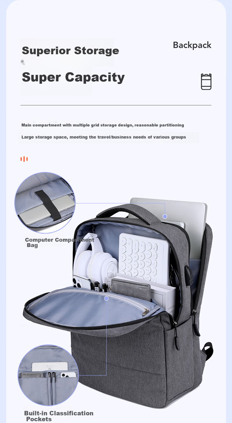 BRINCH Laptop Backpack 14/16 Inch Business Travel Backpack Compatible with Apple And Huawei Laptops 4