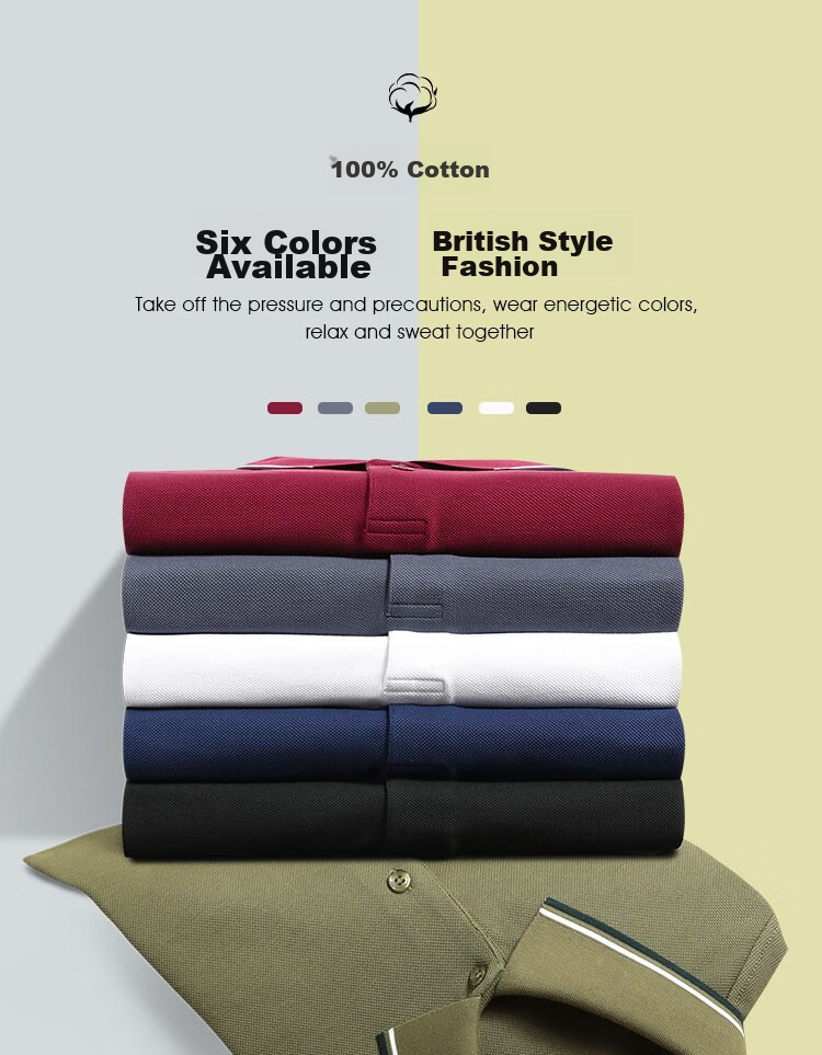 LIMENG Men's Summer Polo Shirt British Style Color-Block Collar Pique Cotton Mesh Military Green M 1