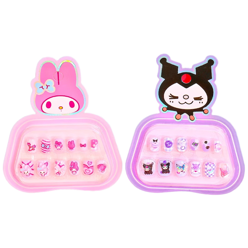 JEPPE Cartoon Nail Stickers, Baby Wearable Nails, Safe Non-Toxic Toy, Cute Nail Art Stickers for Girls, Birthday Gift, Elementary School