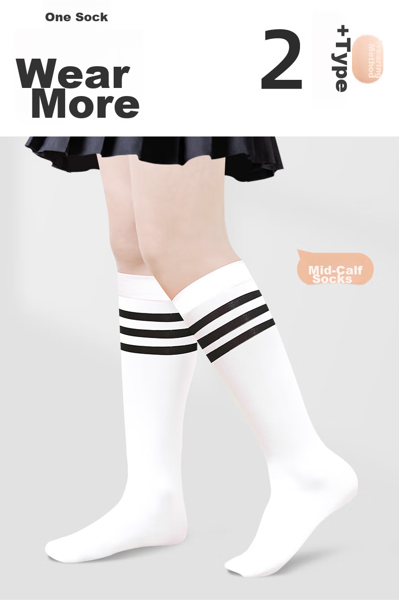 Zhiyouban Children's Socks Spring Autumn Summer Thin High Tube Socks Girls Over-Knee Socks Mid-Calf Socks Baby Ultra-Thin Silk Stockings Long Tube Socks 5